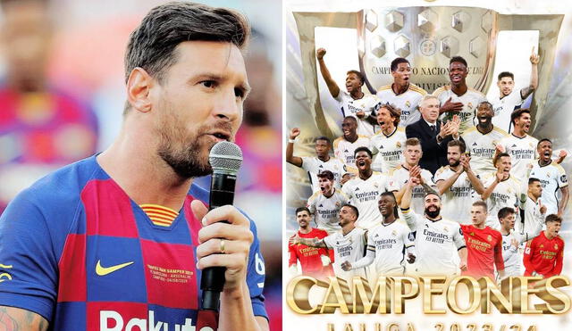 La última vez que Messi salió campeón en LaLiga fue en la temporada 2018-19. Foto: captura Barcelona/Real Madrid