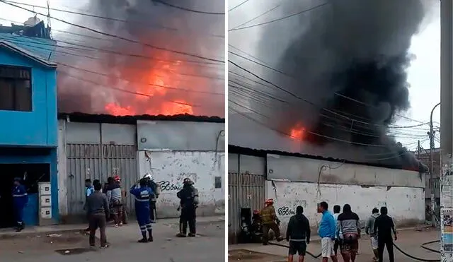 Columna de humo y fuego sorprendió a los vecinos de la zona. Foto: composición LR/difusión