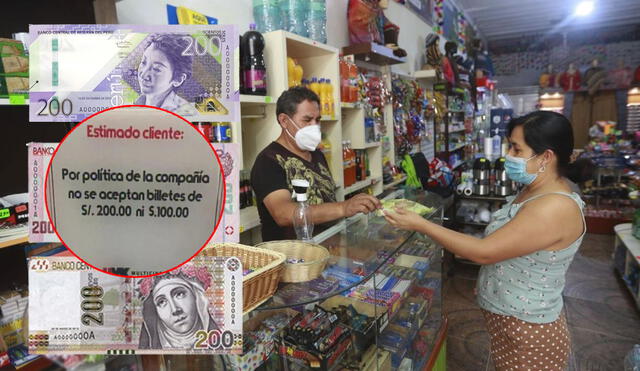 Comerciantes prefieren recibir billetes menores o iguales a 100 soles. Foto: composición LR / Andina.