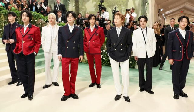 Stray Kids se ha convertido en el primer grupo de k-pop que asiste a la Met Gala. Foto: AFP