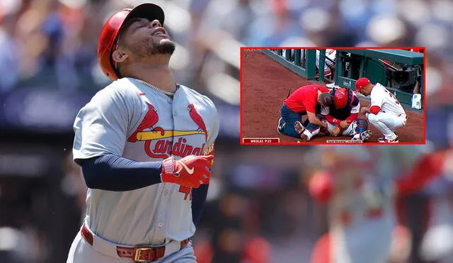 Willson Torres sufrió el duro golpe del bateo durante el segundo inning del Mets vs. Cardinals por la MLB 2024. Foto: AFP/BallySportsMW/X/composición LR