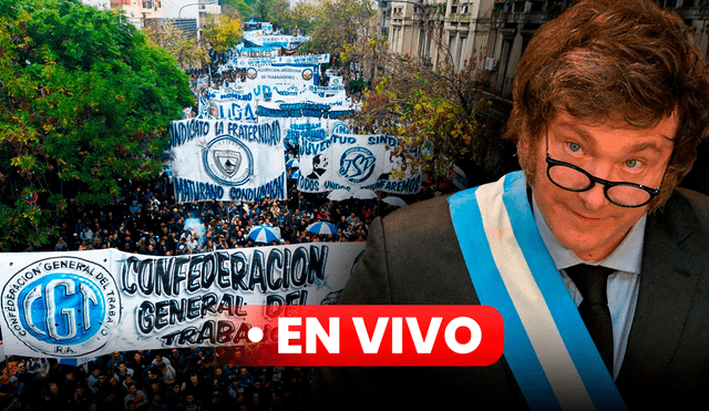 Este jueves 9 de mayo se llevará adelante el paro general impulsado por la CGT y ambas CTA en contra del gobierno de Javier Milei. Foto: composición LR/AFP