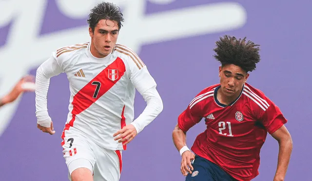 La selección peruana Sub-20 gan+o su segundo amistoso ante Costa Rica en la Videna. Foto: composición GLR