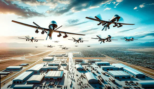 Estos drones buscarán la reducción de personal en las futuras guerras. Foto: IA/GPT