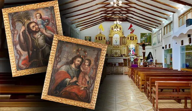 Las valiosas pinturas virreinales son reconocidas como Díptico San José, Niño Jesús y San Cristóbal. Foto: composición LR/Andina