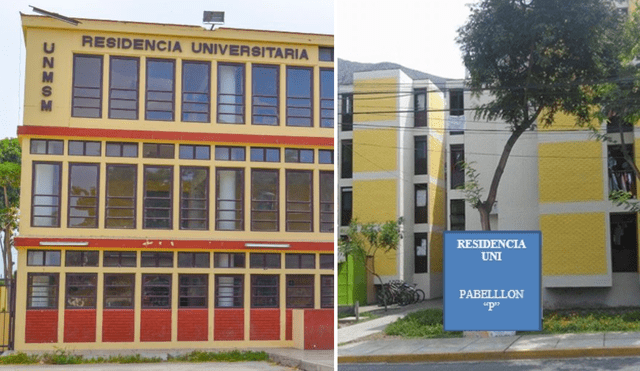 La UNMSM tiene 2 sedes de residencia universitaria, una en la Ciudad Universitaria, que está dentro del campus y, otra, en La Victoria. Foto: composición LR/ UNI/ UNMSM.