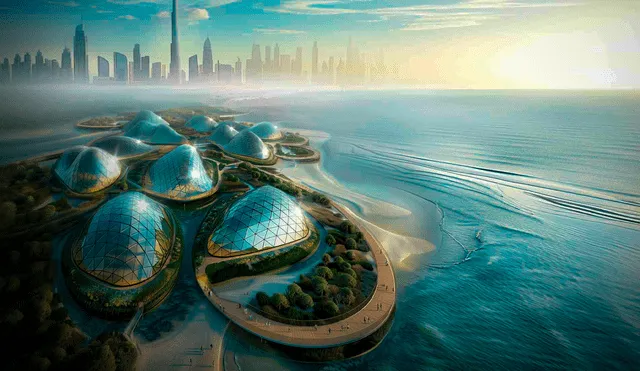URB ha señalado que aproximadamente 70 km de la costa de Dubái será beneficiada con este innovador proyecto que comenzará a operar desde 2040. Imagen: Dubai Reefs – URB