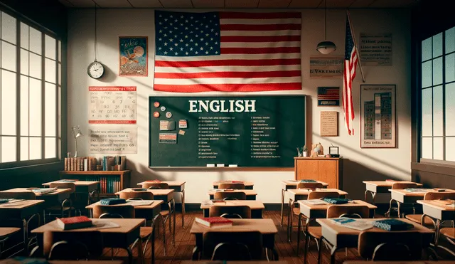 A pesar de no tener idioma oficial, el inglés es el idioma dominante de Estados Unidos; por ello, el gobierno norteamericano se ofrece cursos gratuitos. Foto: IA/ChatGPT