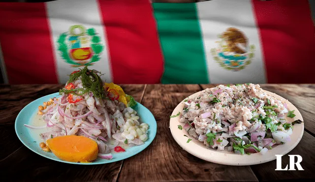 A la izquierda, el ceviche clásico peruano. A la derecha, un ceviche de sierra de México. Foto: composición LR - Jazmín Ceras