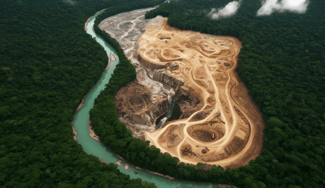 Un cuarto del área deforestada identificada corresponde a probable minería ilegal, en zonas prohibidas para la actividad. Foto: IA/LR