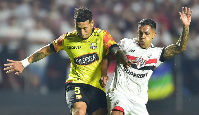 Barcelona SC ya está eliminado y solo pelea por llegar a Copa Sudamericana. Sao Paulo jugará los octavos de final. Foto: Conmebol Libertadores