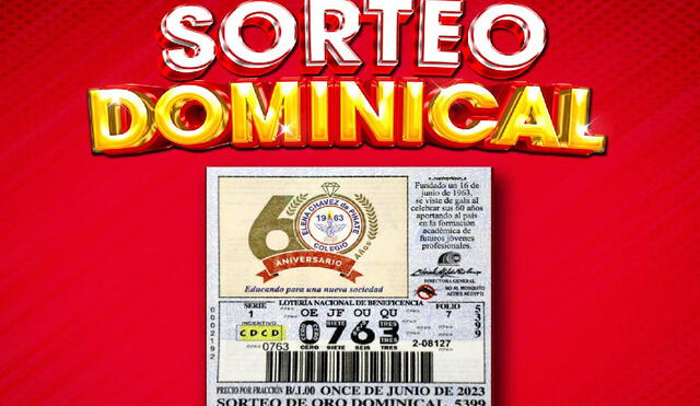 El Sorteo Dominical se realiza todos los domingos a las 3:00 p.m. en Panamá. Foto: X/ Lotería Nacional