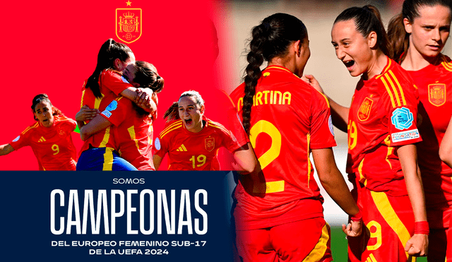 Con doblete de Celia Segura y el tanto de Alba Cerrato, España aplastó por 4-0 a Inglaterra y ganó la final del Europeo Sub-17 Femenino. Foto: composición LR/España