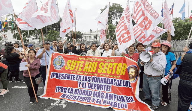 Demandas. La medida de fuerza será acatada en todas las regiones, según estima la dirigencia del Sutep. Foto: difusión