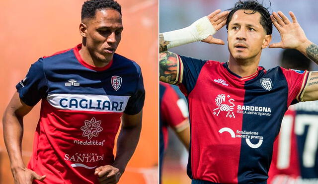 Lapadula y Mina son compañeros en Cagliari desde esta temporada. Foto: composición GLR/Instagram.