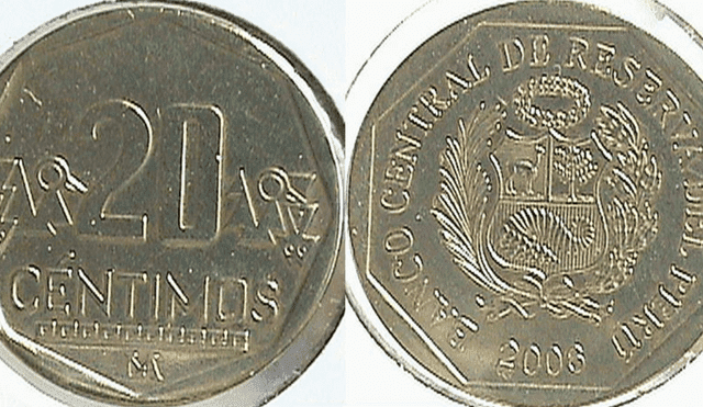 Moneda de 20 céntimos de 2006. Foto: Numismática del Perú   