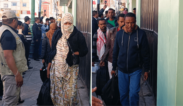 Los extranjeros intervenidos fueron trasladados a la sede Seguridad del Estado hasta determinar su calidad migratoria. Foto: Luis Álvarez/La República