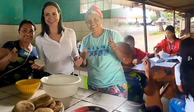 Usuarios en redes sociales iniciaron un debate sobre el cierre de la tienda de empanadas que visitó María Corina Machado. Foto: composición LR/X