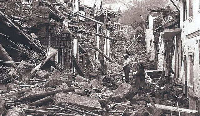 Terremoto.  El 31 de mayo de 1970, Yungay quedó sepultada. Este es uno de los mayores desastres en Perú en el siglo XX. Foto: difusión