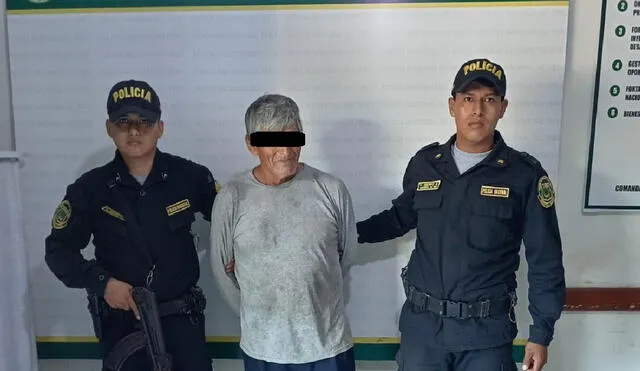 Félix Urbano Espinoza Osorio, de 66 años, fue capturado en el jirón Pedro Ruiz Gallo, en San Martín. Foto: Andina