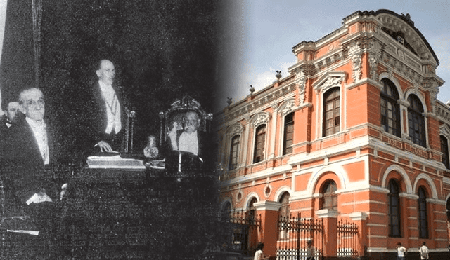 Izquierda: apertura del año académico de 1922 en la UNMSM. Derecha: Facultad de Medicina San Fernando de la UNMSM. Foto: difusión.