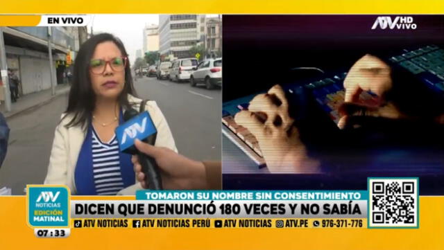 Mujer sufrió la vulneración de sus datos e ingresaron decenas de denuncias a su nombre. Foto: Captura/ATV