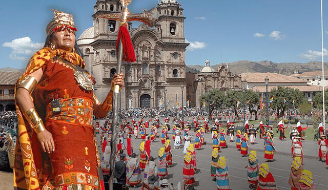 El inca, durante el Inti Raymi, envía normalmente un mensaje. Foto: composición LR/Luis Álvarez