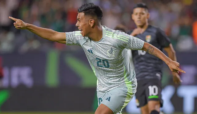 Efraín Álvarez anotó su primer gol con el equipo azteca. Foto: Selección Nacional de México