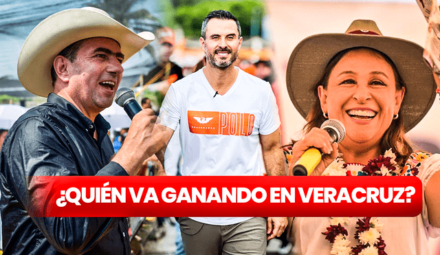 Un total de 3 candidatos están presentes en la lucha por las Elecciones a Gobernador de Veracruz 2024. Foto: composición LR/José Francisco Yunes/Polo Deschamps/Rocío Nahle García