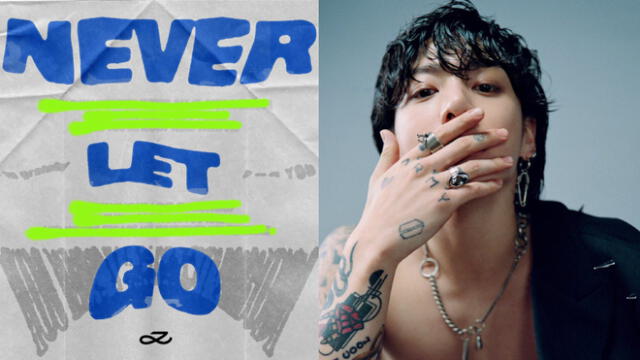 Jungkook, el más joven de BTS, creó 'Never Let Go' mientras trabajaba en su álbum llamado 'Golden'. Foto: composición LR/HYBE Jungkook, el más joven de BTS, creó 'Never Let Go' mientras trabajaba en su álbum llamado 'Golden'. Foto: composición LR/HYBE