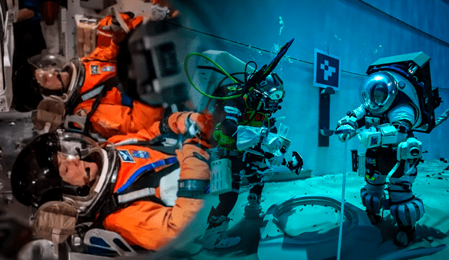 Astronautas de la NASA no dan tregua y entrenan bajo el agua y en gravedad cero. Foto: composiciónLR/NASA