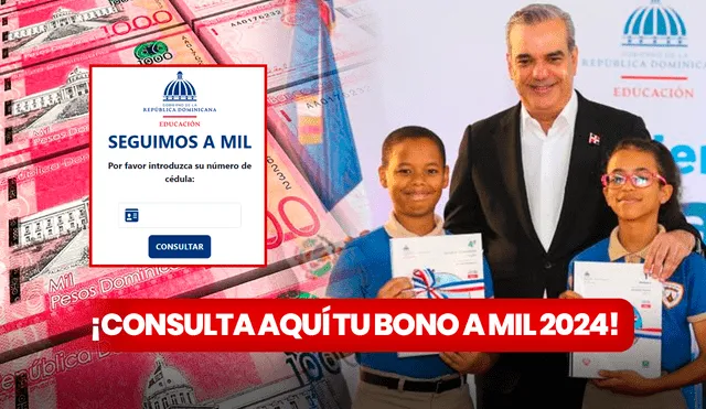 Por cada hijo en escuela pública, el Bono a Mil apoya a los padres de familia con $1.000 pesos. Foto: composición LR/Minerd/Gobierno República Dominicana