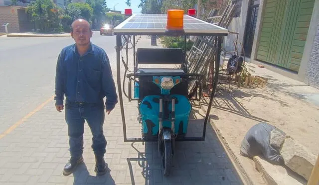 La mototaxi de energía solar alcanza los 35 km y tiene una durabilidad de ocho años. Foto: Maribel Mendo / La República