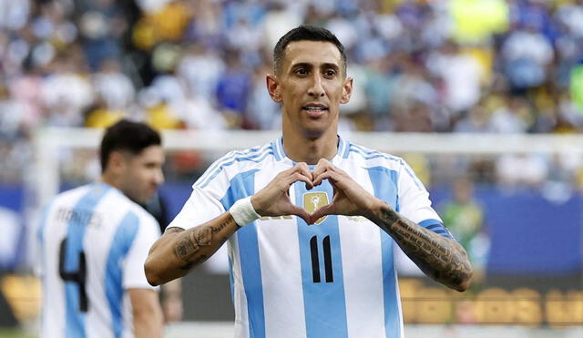 Ángel Di María anotó el tanto de la victoria de Argentina sobre Ecuador. Foto: AFP