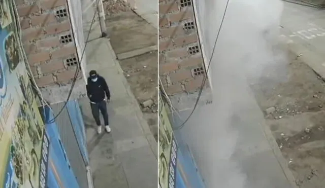 Extorsionadores dejan explosivo en exteriores de una cevichería. Composición: Rosario Rojas/La República