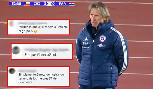 Así reaccionó Ricardo Gareca tras el tercer gol de Chile frente a Paraguay. Foto: composición LR/Trece