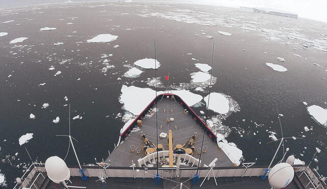 Hundido. En el mar de Labrador, en Canadá, se halló la última nave que utilizó sir Shackleton, el Quest. Foto: AFP