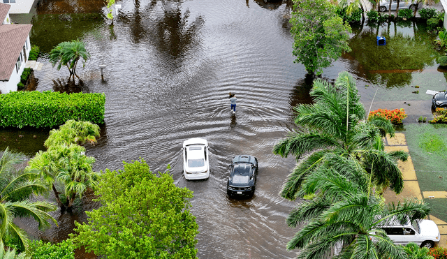 Las intensas lluvias reportadas desde el martes 11 de junio ocasionaron estragos en la ciudad de Miami y el sur de Florida. Foto: AFP