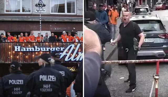 En Hamburgo, Alemania, la policía disparó a un hombre después de que este los amenazara con un pico y un cóctel molotov . Foto: composición LR/@niusde_/AFP
