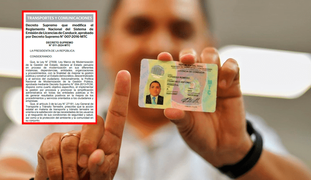 Modificaciones aplican a licencias de conducir clase A y B. Foto: Andina
