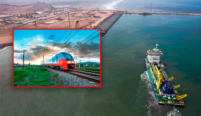 Nuevo tren proveniente de Lima se conectará con el megapuerto de Chancay Foto: composición LR/Andina