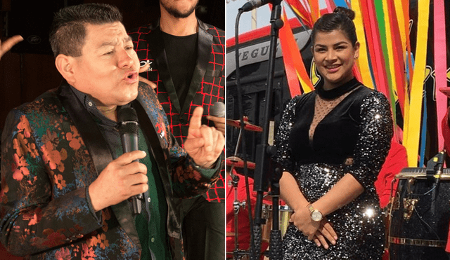 Jhazmin Gutarra, esposa de Dilbert Aguilar, es la encargada de cantar 'El mujeriego' junto al artista. Fotos: composición LR/Facebook/Orquesta La Tribu