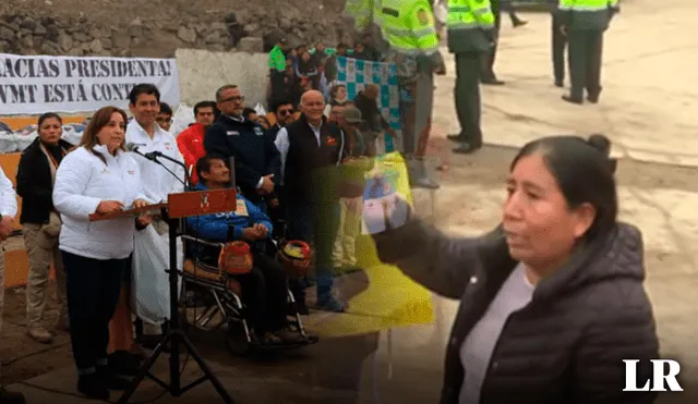 Durante la visita de Boluarte, se detuvo a una mujer acusada de lanzar huevos a la presidenta. Foto: composición LR/Dina Boluarte