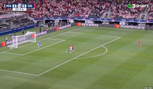 Así fue la acción del Perú vs. Chile que no pudo terminar en gol. Foto: captura DSports