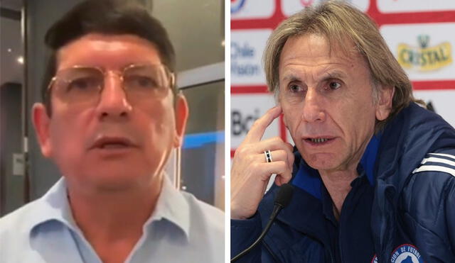 Agustín Lozano y Ricardo Gareca se reencontraron tras el empate de Perú vs. Chile. Foto: composición LR/captura de ATV/AFP