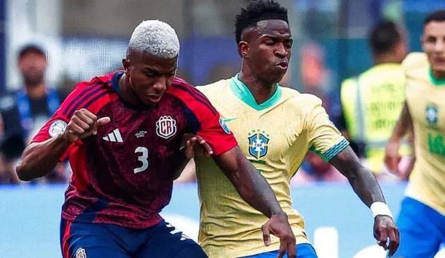 Jeyland Mitchell fue figura en el empate de Costa Rica ante Brasil por la Copa América. Foto: AFP