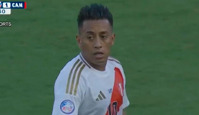 Christian Cueva entró al campo de juego por Sergio Peña en la segunda mitad. Foto: captura/DSports