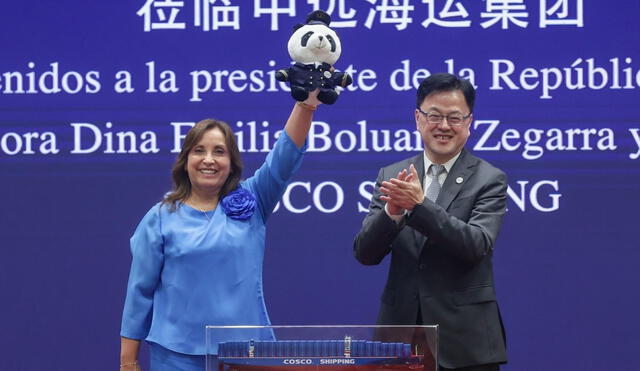 Chancay. La presidenta Dina Boluarte aseguró que nuestro país respetará los acuerdos firmados con Cosco en 2021. Foto: Presidencia del Perú