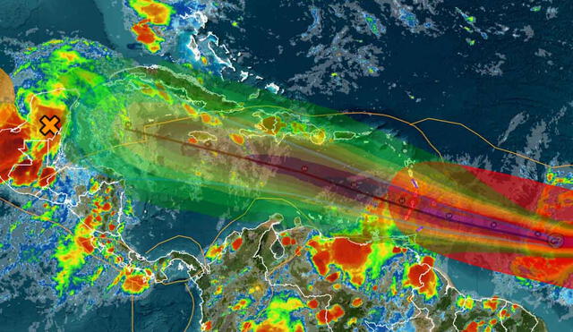 El huracán Beryl se ha intensificado rápidamente y se espera que impacte el Caribe con vientos potencialmente mortales. Foto: captura Servir.net