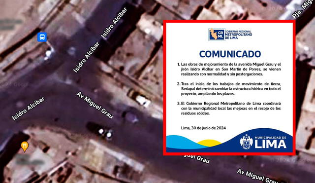 La Municipalidad de Lima pidió comprensión y paciencia a la ciudadanía durante la ejecución de las obras. Foto: composición LR/Municipalidad de Lima/ Google Maps
